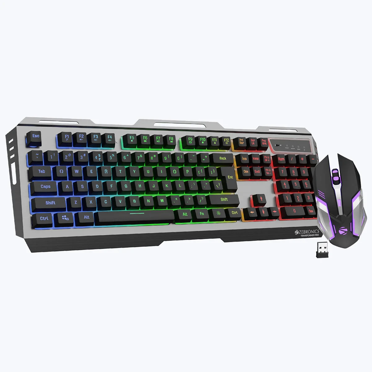 ZEBRONICS W/L RGB COMBO K/B TRANSFORMER PRO BLACK