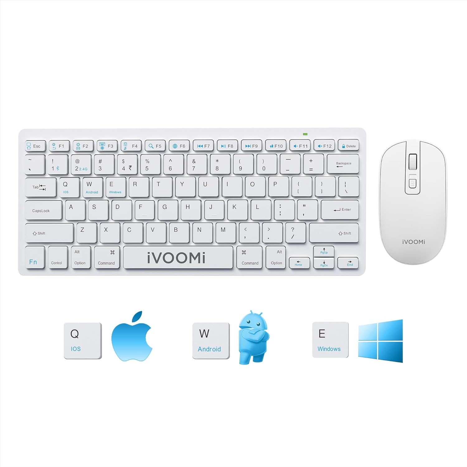 iVOOMi W/L+BT MINI COMBO KEYBOURD+MOUSE ZOOX WHT