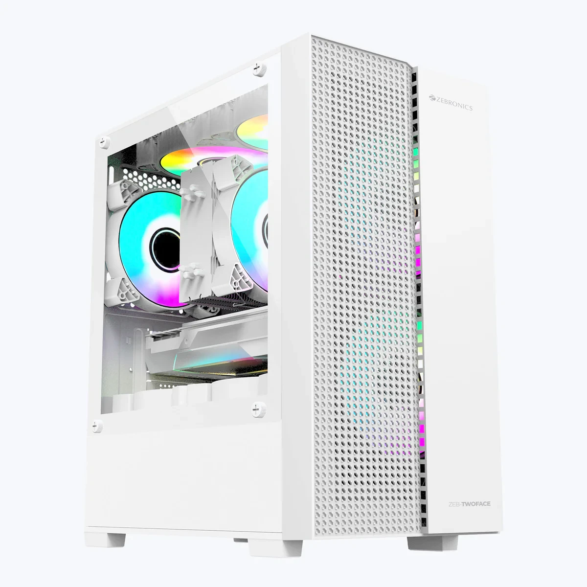 ZEBRONICS RGB GAMING CABINET TWO FACE WHITE