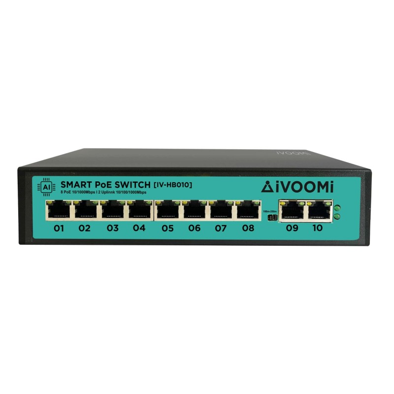 iVOOMi 8PORT GIGA UPLINK POE 10/100/1000 IV-HB10