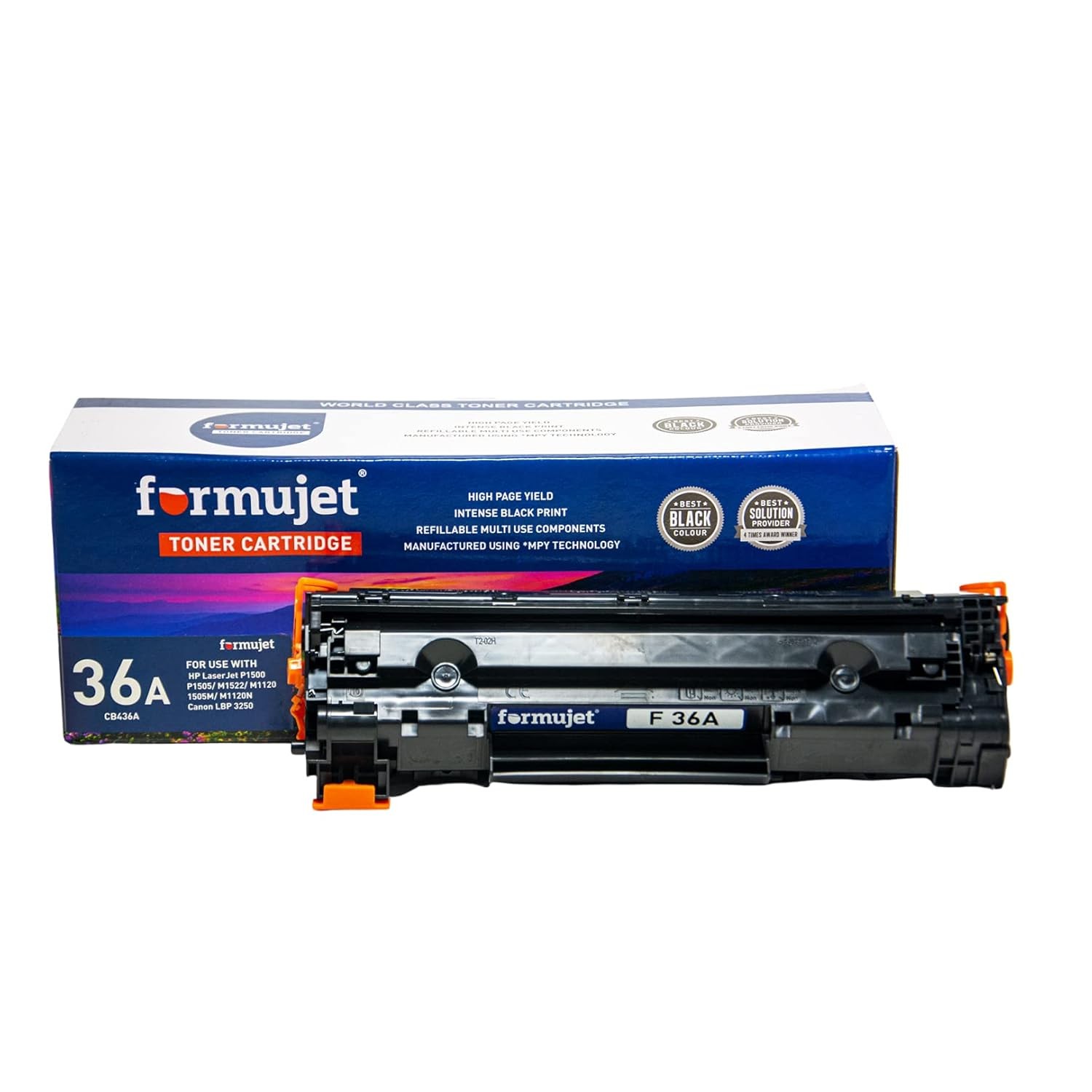 Formujet 36A Black Toner Cartridge CB436A for HP Laserjet Printers Like P1505, P1505n, M1120n, M1522n, M1522nf and Canon LBP 3250