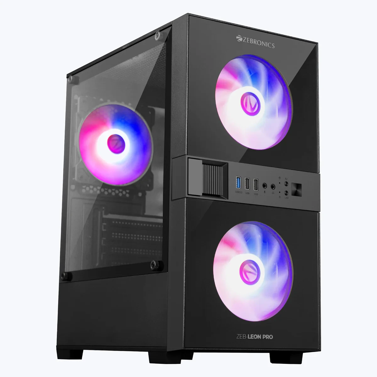 ZEBRONICS RGB GAMING CABINET LEON PRO BLACK